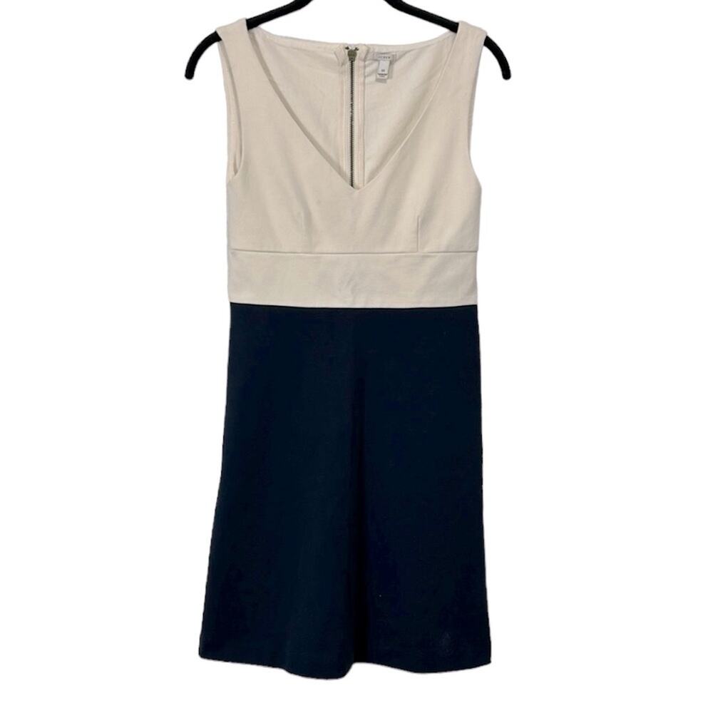 J. Crew Navy and Ivory Colorblock Shift Dress Women’s Size 00